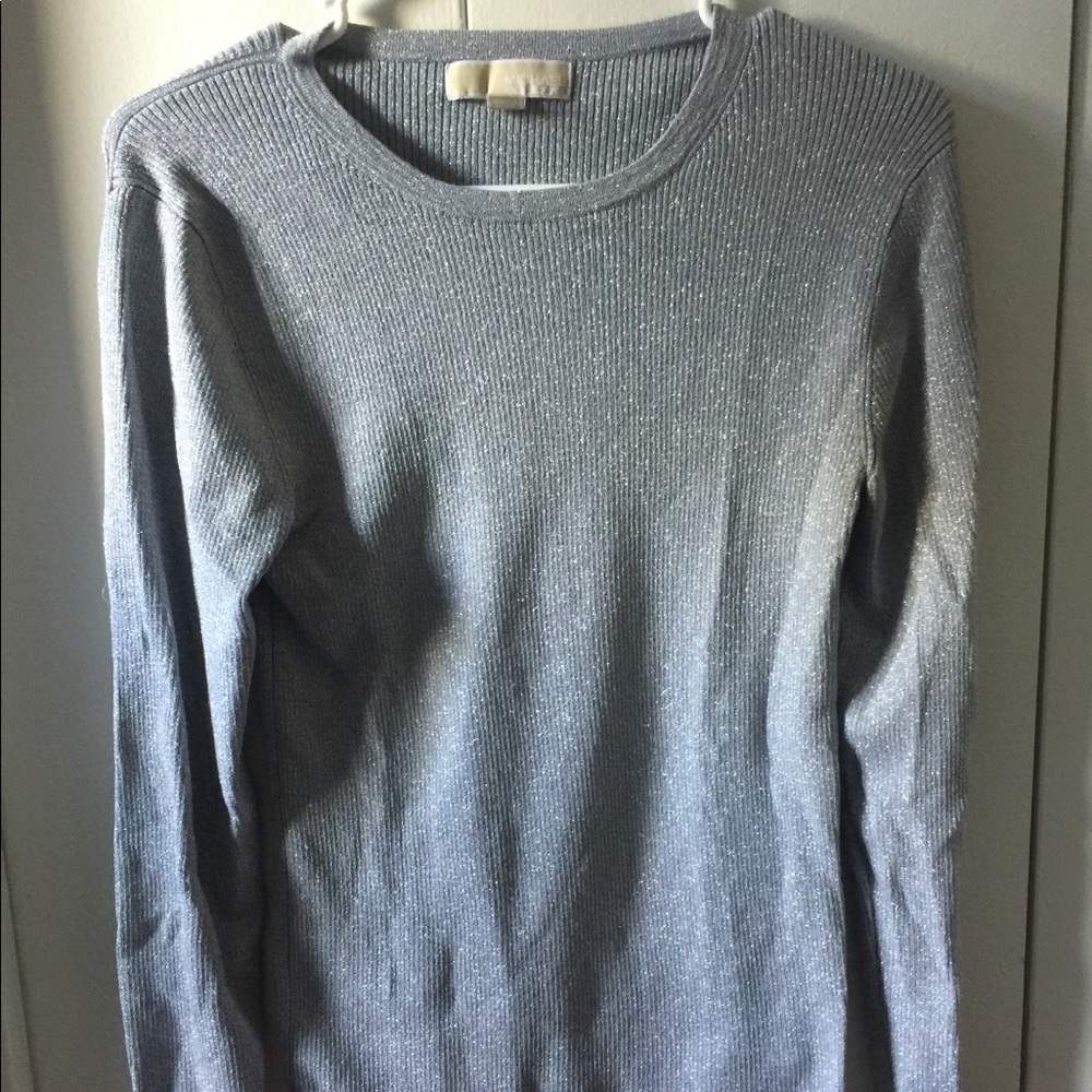 Michael Kors Silver threaded ribbed sweater size M